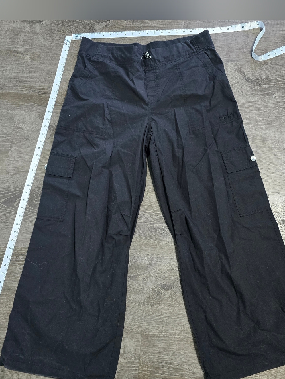 DKNY Women's Black Cargo Pants - Casual Lightweight Utility Style